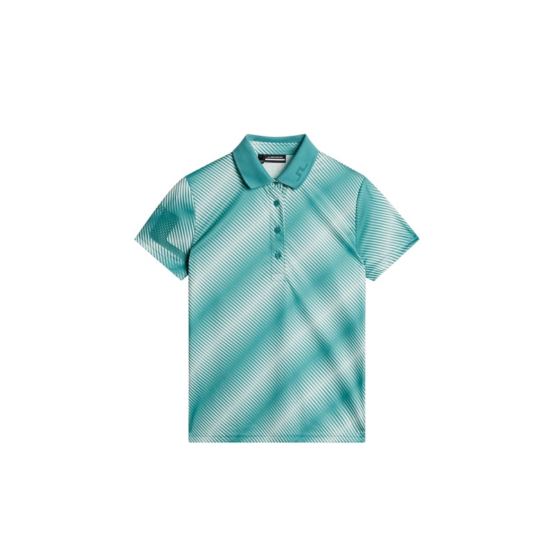 Heidi Print Polo / Comb Teal M