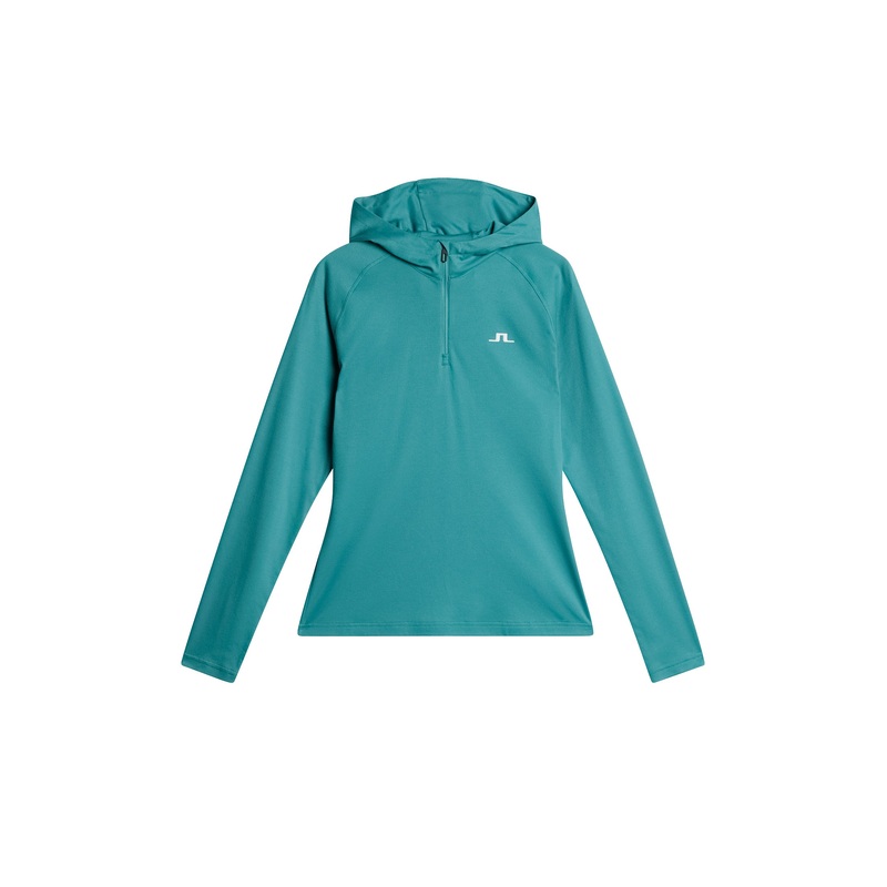 Agnes Quarter Zip Hood / Teal