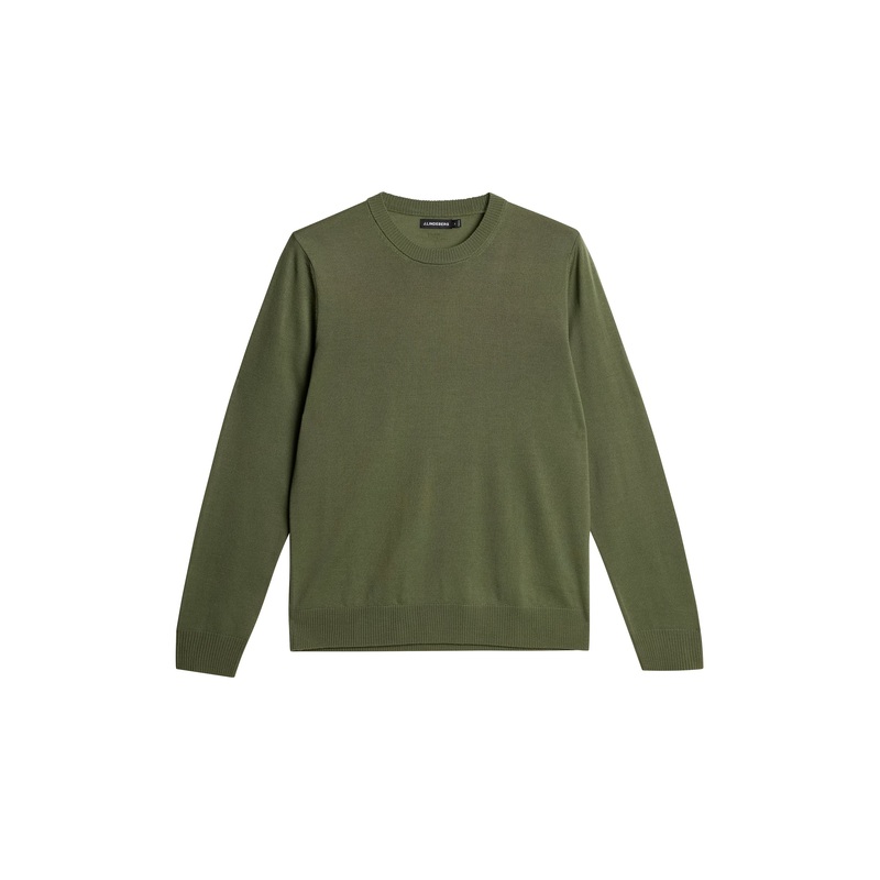 Keane Light Merino Crew Neck / Olivine