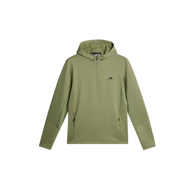 Aerial Quarter Zip Hood / Oil Green