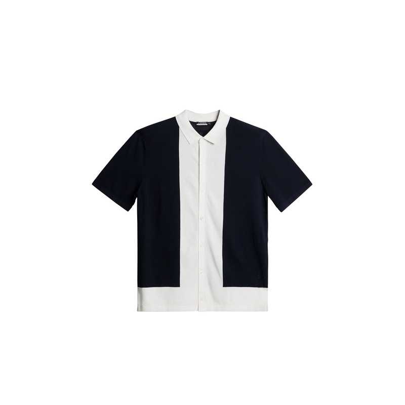 Rue Knitted Polo Shirt / JL Navy