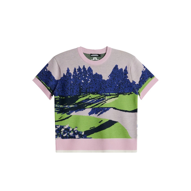 Nico Knitted Top / Watercolor Jacquard Pink