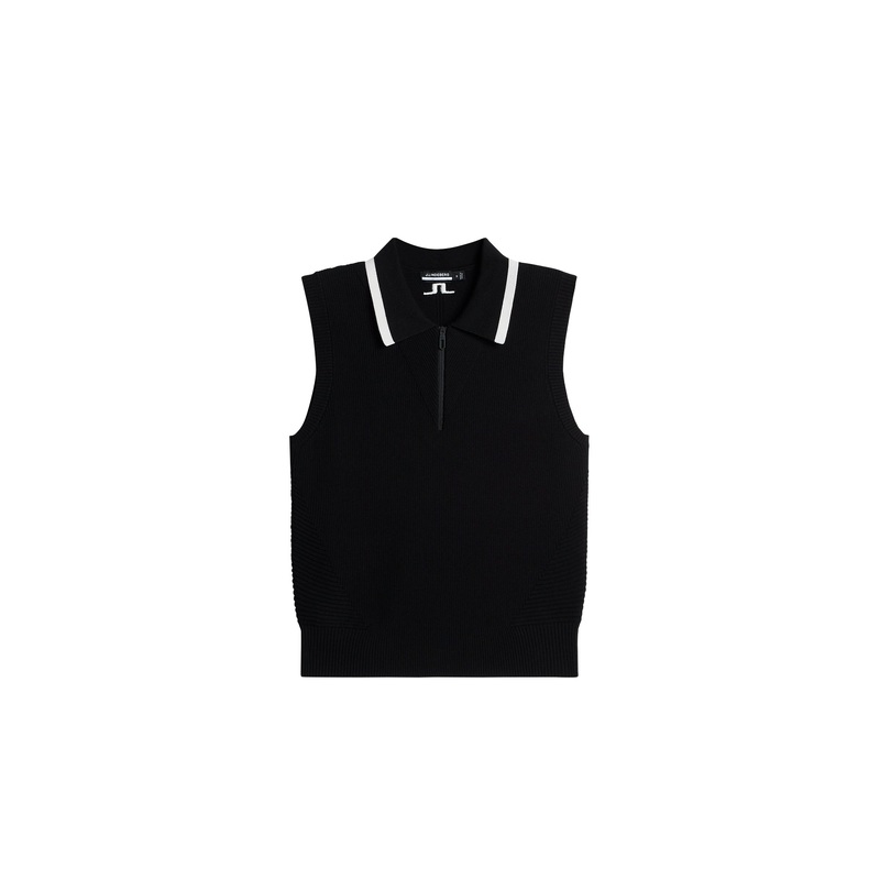 Ramona Knitted Polo Shirt / Black