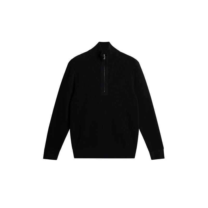 Alex Half Zip Knitted Sweater / Black