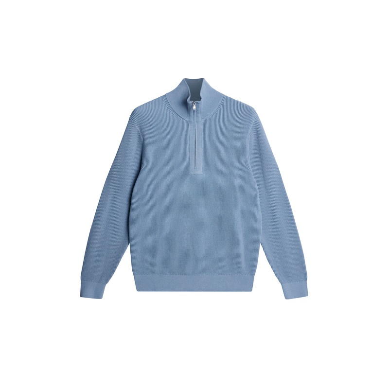 Alex Half Zip Knitted Sweater / Rain Washed