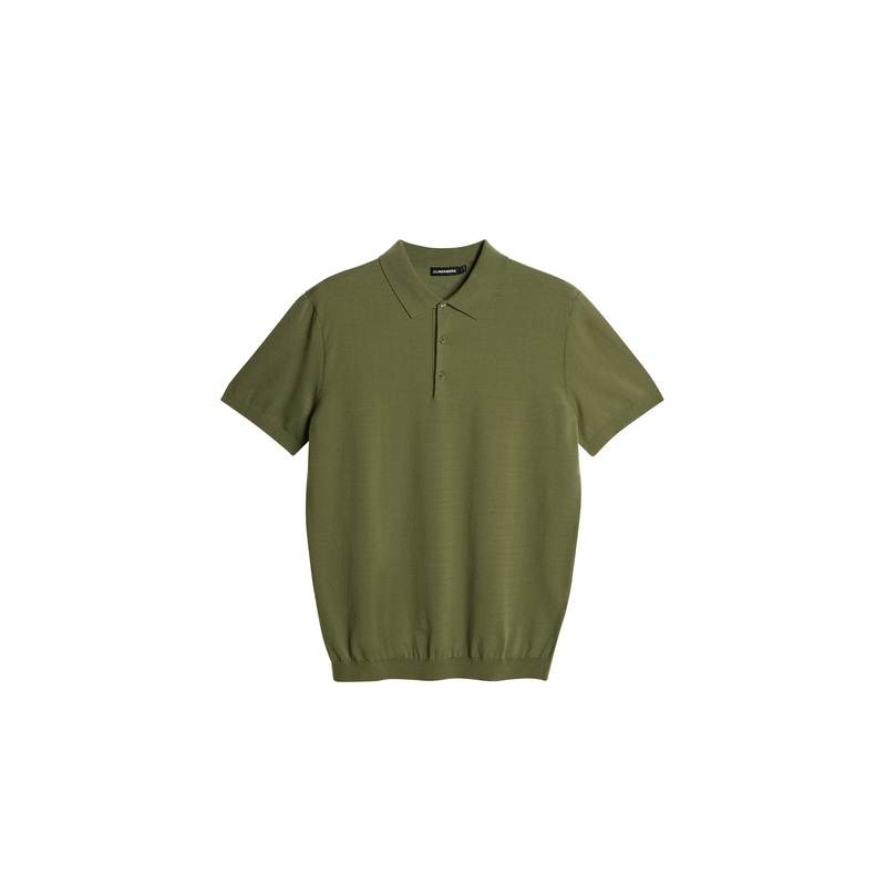 Ridge Knitted Polo / Olivine