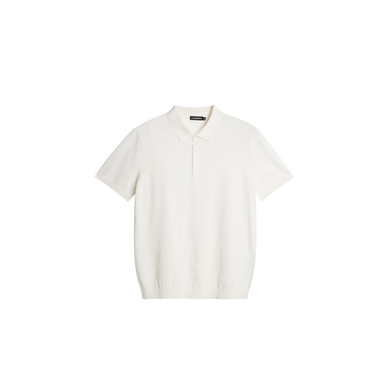 Ridge Knitted Polo / White