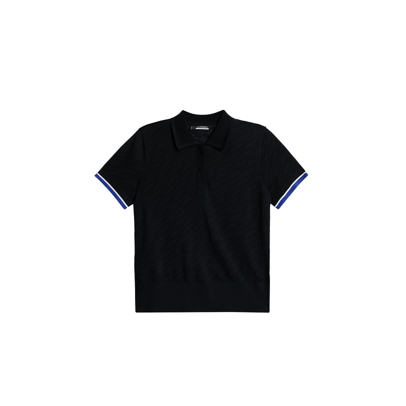 Lomi Knitted Polo Shirt / Black