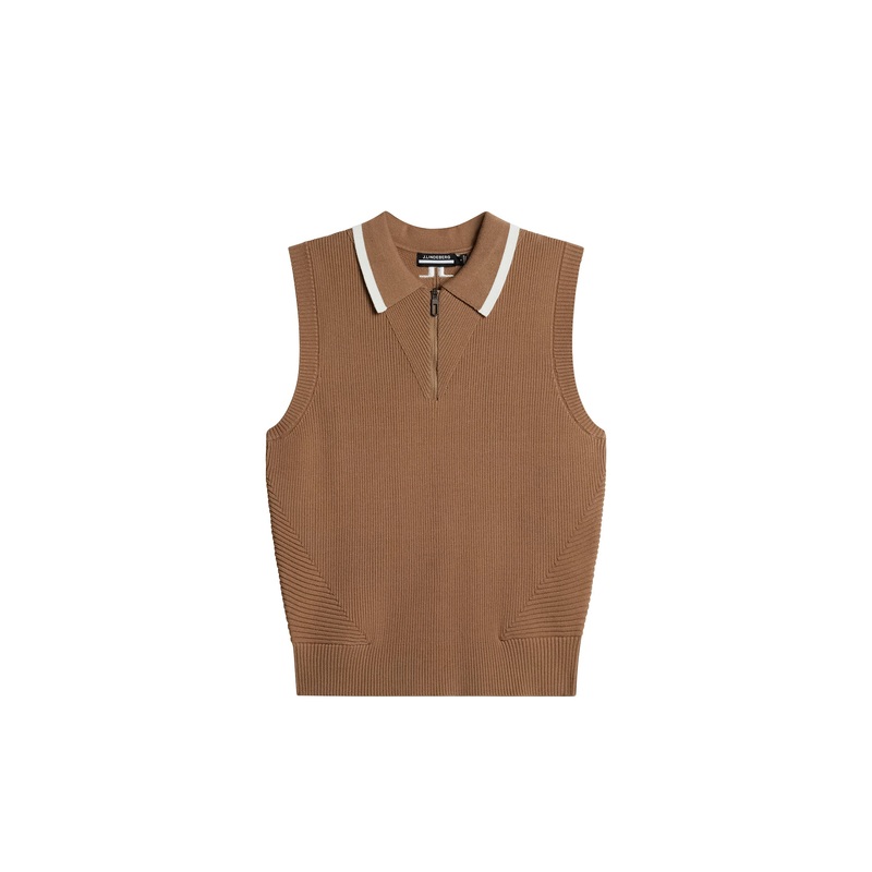 Ramona Knitted Polo Shirt / Tigers Eye