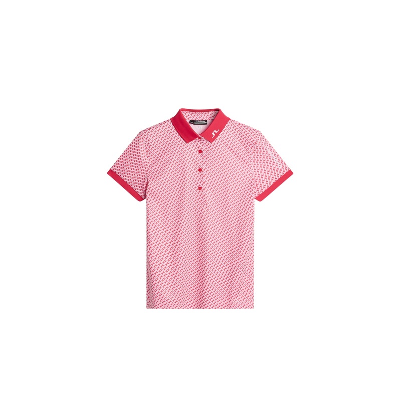 Tour Tech Print Polo / Tour Geo Pink S
