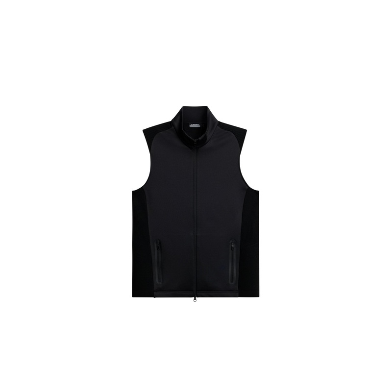 Dane Hybrid Knit Zip Vest / Black