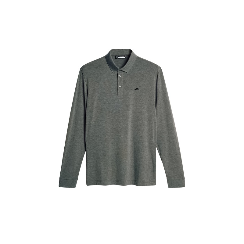 Florian LS Polo / Dark Grey Melange