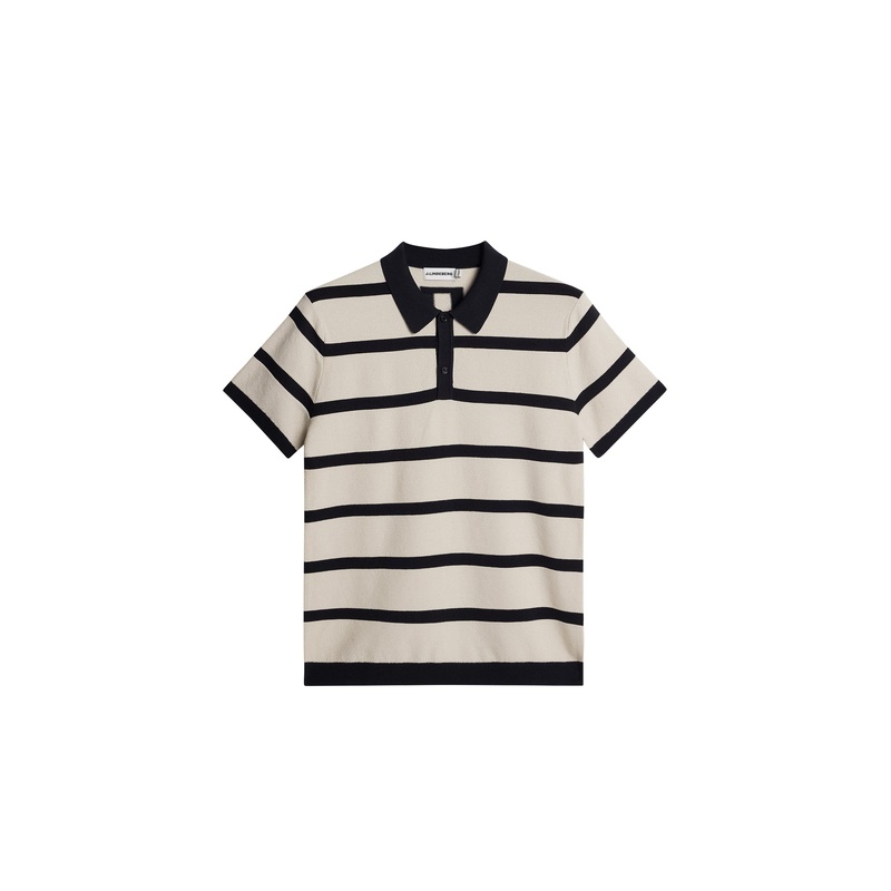 Reve Short Sleeve Stripe Polo / Moonbeam