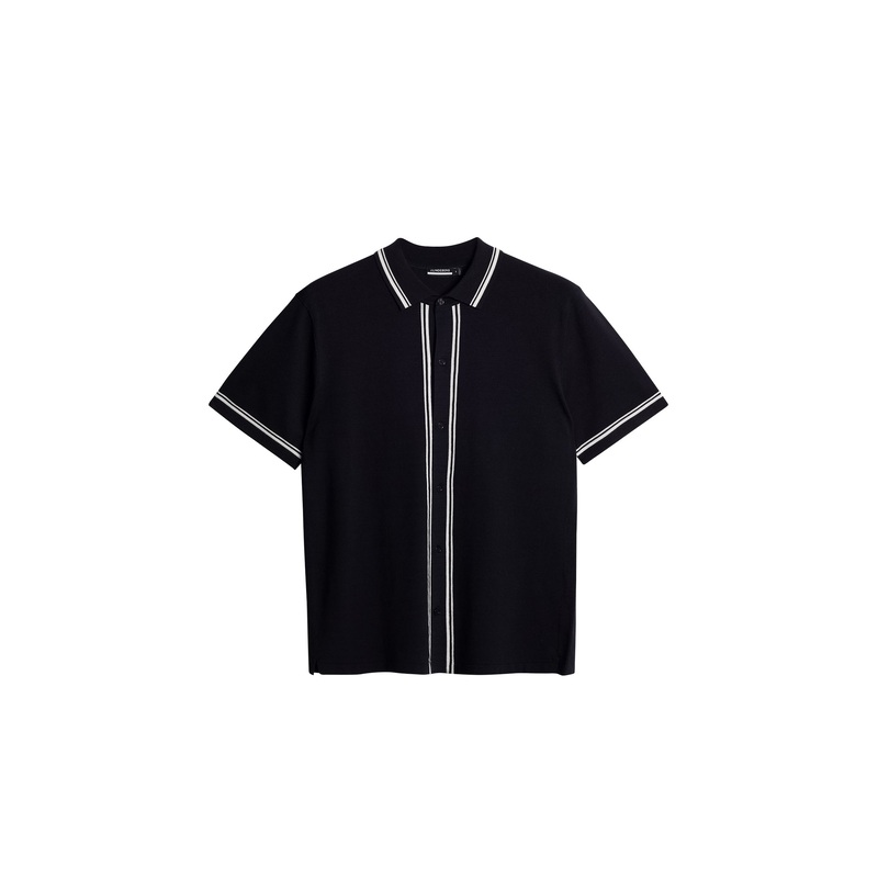 Nicolai Knitted Polo Shirt / JL Navy