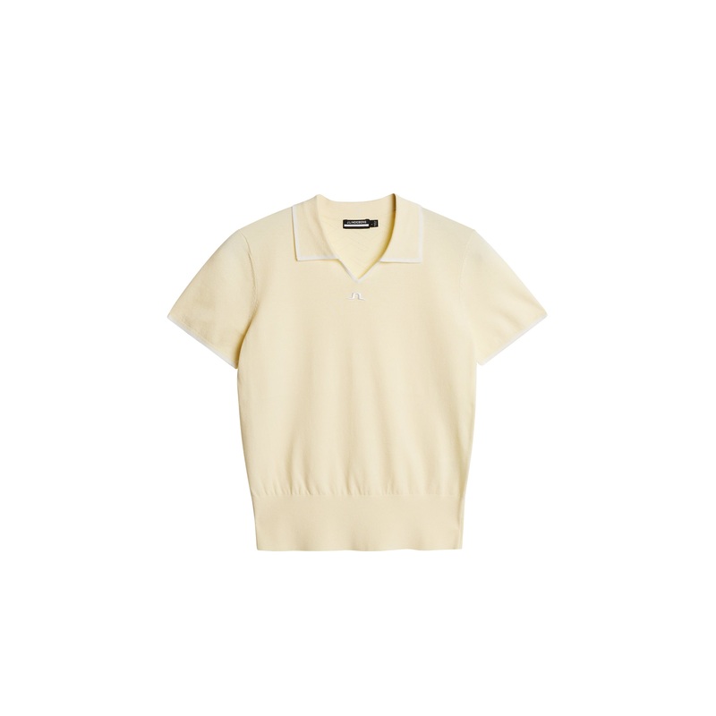 Malva Knitted Polo Shirt / Lemon Icing